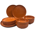 Jogo Jantar 12 Peças Melamina Areia Terracota
