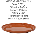 Jogo Jantar 12 Peças Melamina Areia Terracota Gourmet Mix