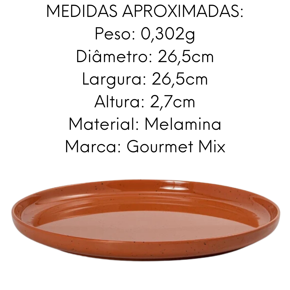 Jogo Jantar 12 Peças Melamina Areia Terracota Gourmet Mix