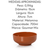 Jogo Jantar 12 Peças Melamina Areia Terracota Gourmet Mix
