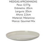 Jogo Jantar 12 Peças Melamina Areia Branca Gourmet Mix