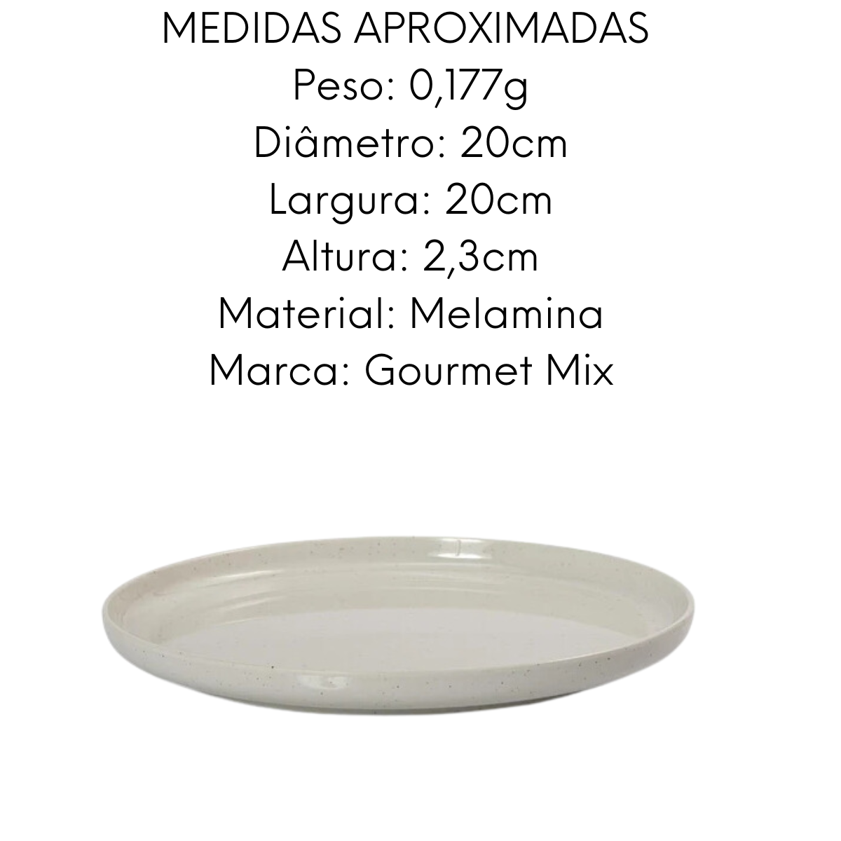 Jogo Jantar 12 Peças Melamina Areia Branca Gourmet Mix