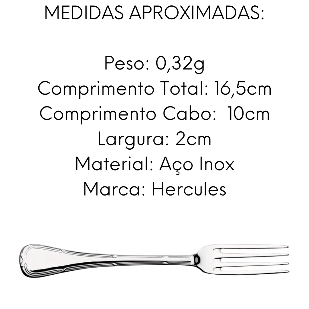 Garfo Sobremesa Croise de Aço Inox Hercules