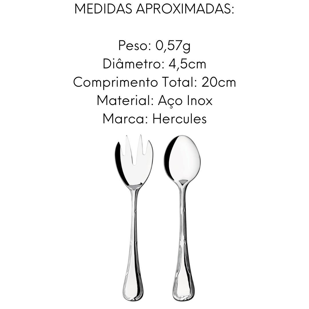 Talher Salada 2 Peças Croise Aço Inox Hercules