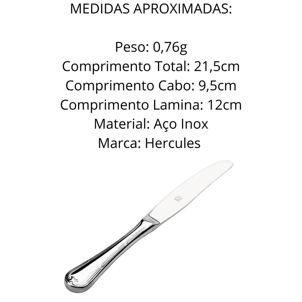 Faca de Sobremesa Croise Hercules em Aço Inox Hercules