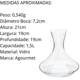 Decanter de Vinho Viola de Vidro 1,5L