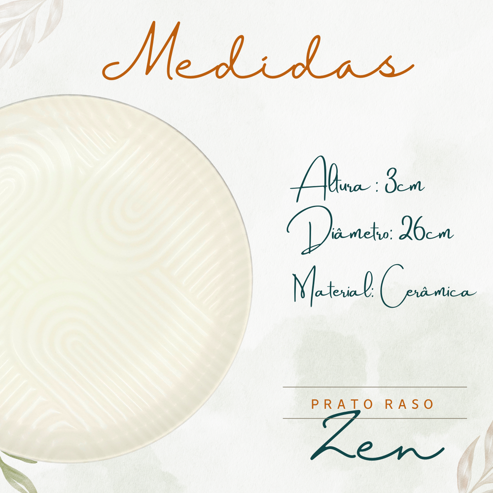 Prato Raso Flat Zen Cerâmica Oxford - A Gourmet