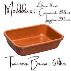 Assadeira Carre Retangular Cerâmica Barro