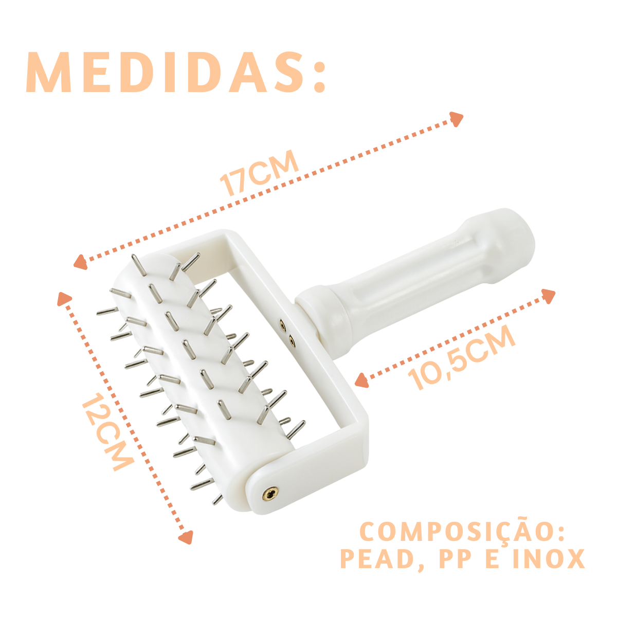 Rolo furador massas inox