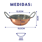 Tachinho mini caçarola inox cor cobre 450ml