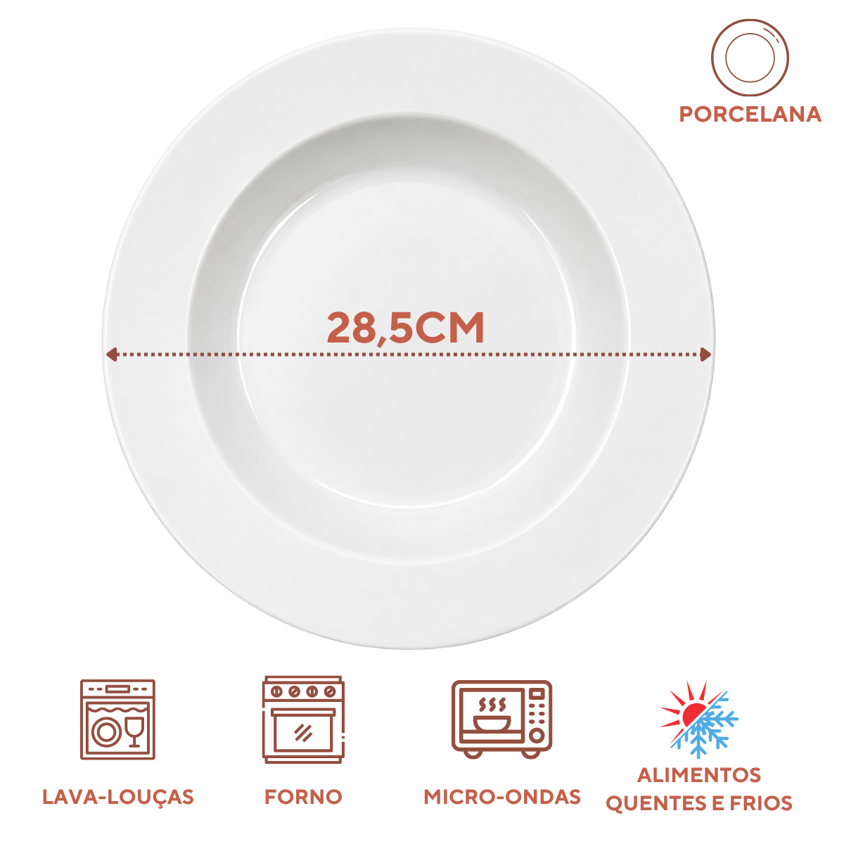 Prato Massa Fundo Porcelana 2°Linha
