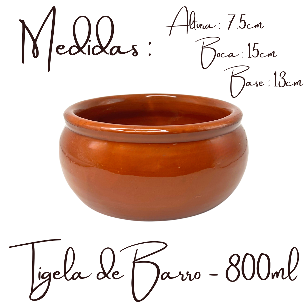 Cumbuca Paulista N2 800ml de Ceramica Barro - A Gourmet