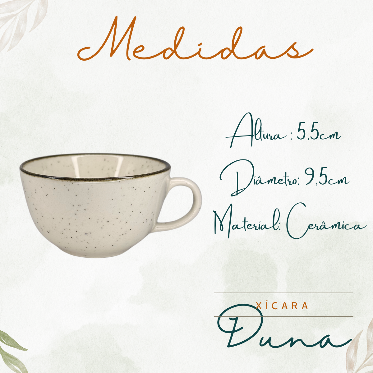 Xicara chá pires duna cerâmica 200ml oxford