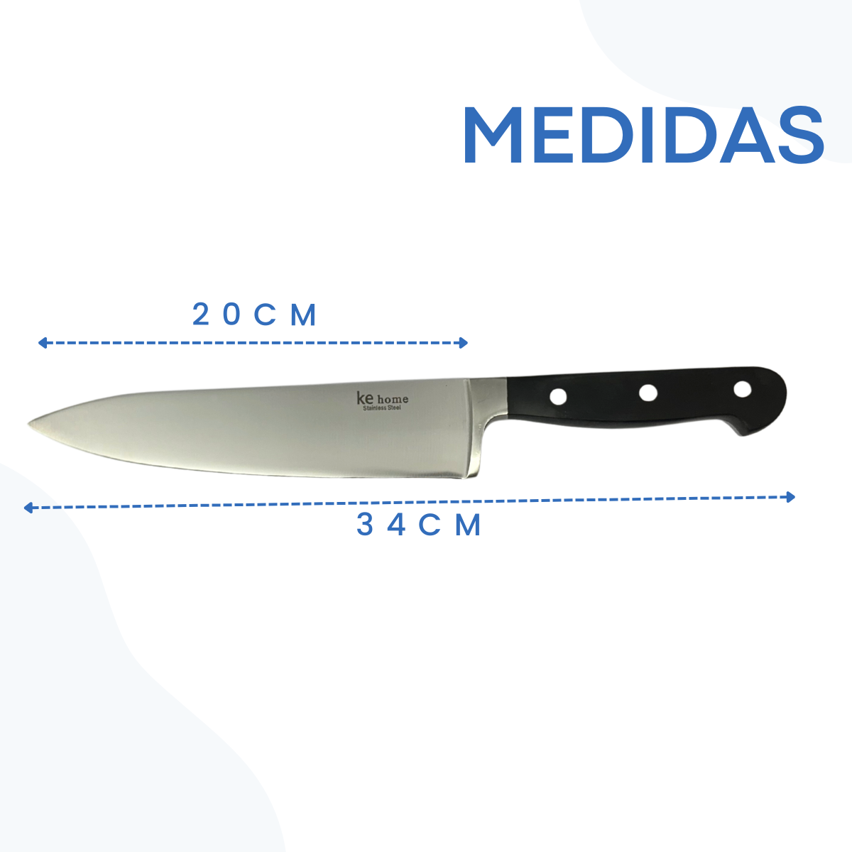 Faca Profissional Cheff 8° Aço inox - A Gourmet
