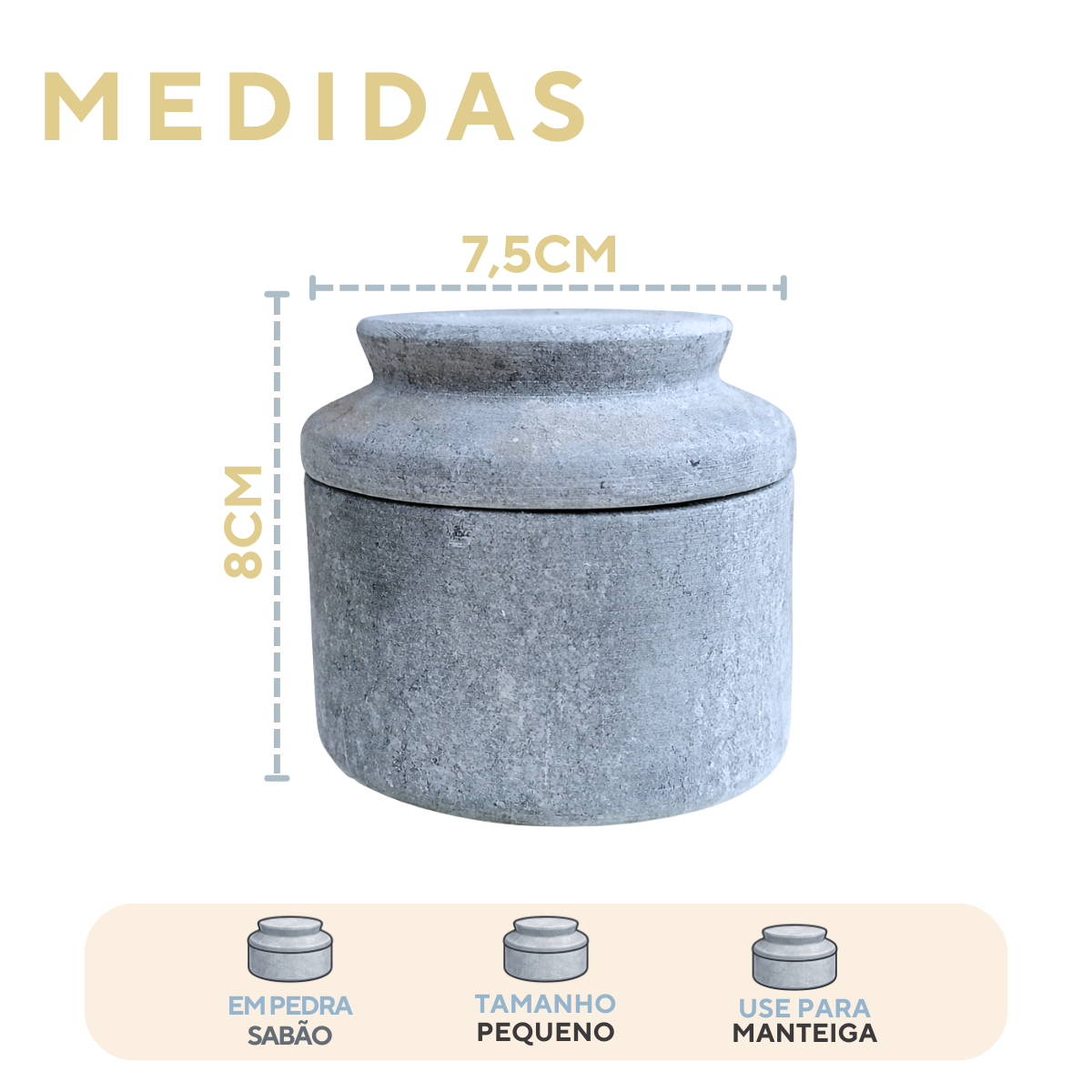 Manteigueira Pedra Sabão Natural