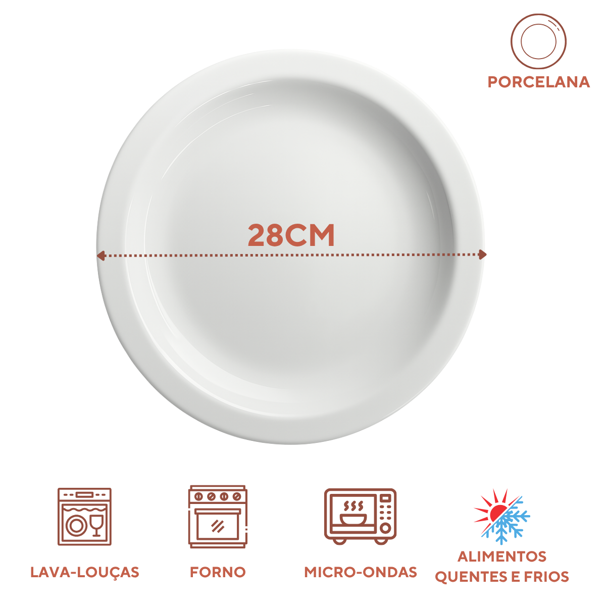 Prato de Porcelana Tramontina 28cm