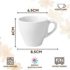 Xicara Segunda Linha 85ml Com Pires de Madeira