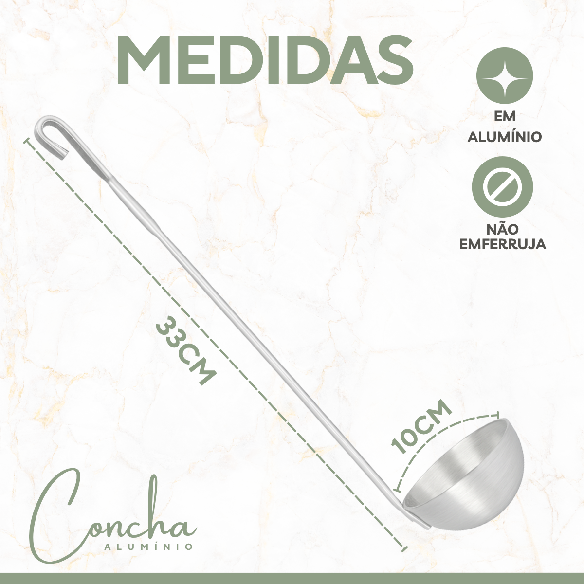 Concha Aluminio 33cm