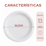 Prato Porcelana Sobremesa 19cm
