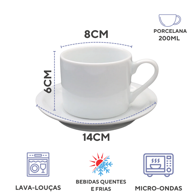 Xicara de Chá de Porcelana 200ml Main Image