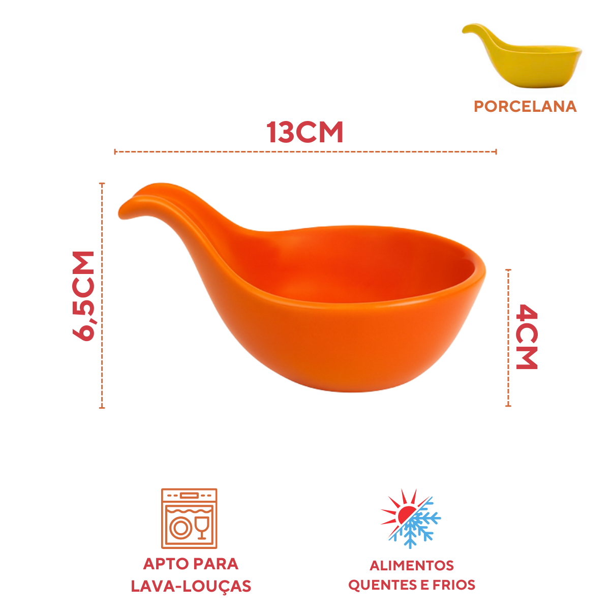 Kit 4 colher porcelana colorida finger-food