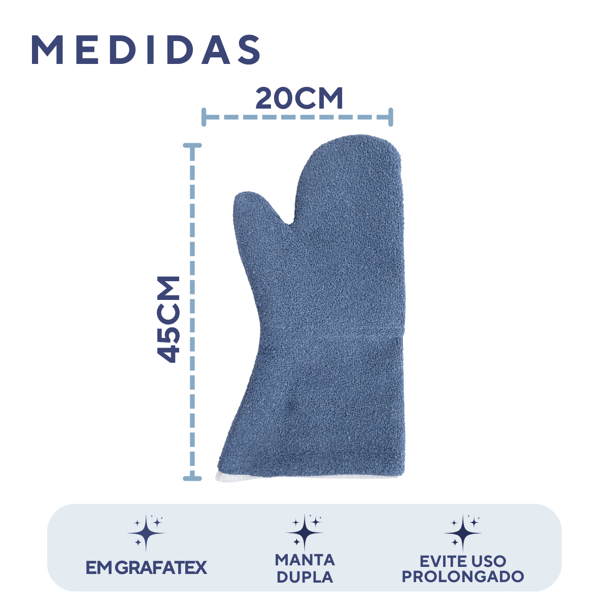 Par Luva Grafatex Azul Até 350 Graus