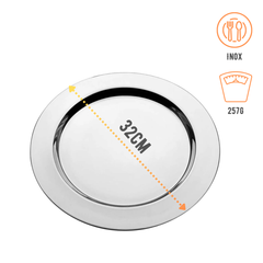 Sousplat de Inox 32cm