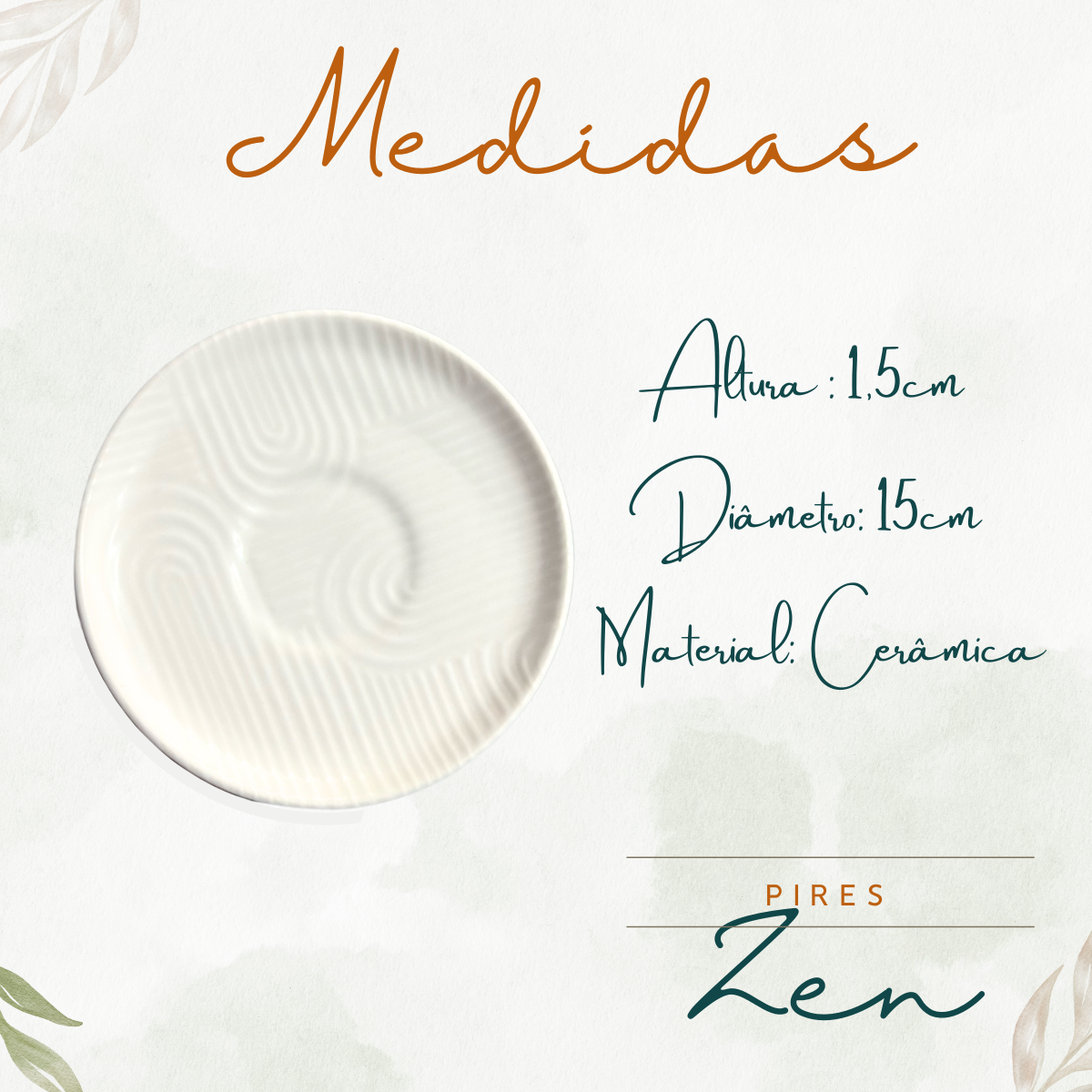 Xicara Chá Com Pires Zen 200ml - A Gourmet