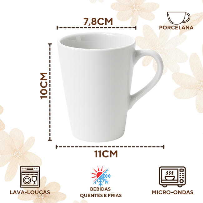 Xicara porclena 230ml pires madeira Main Image