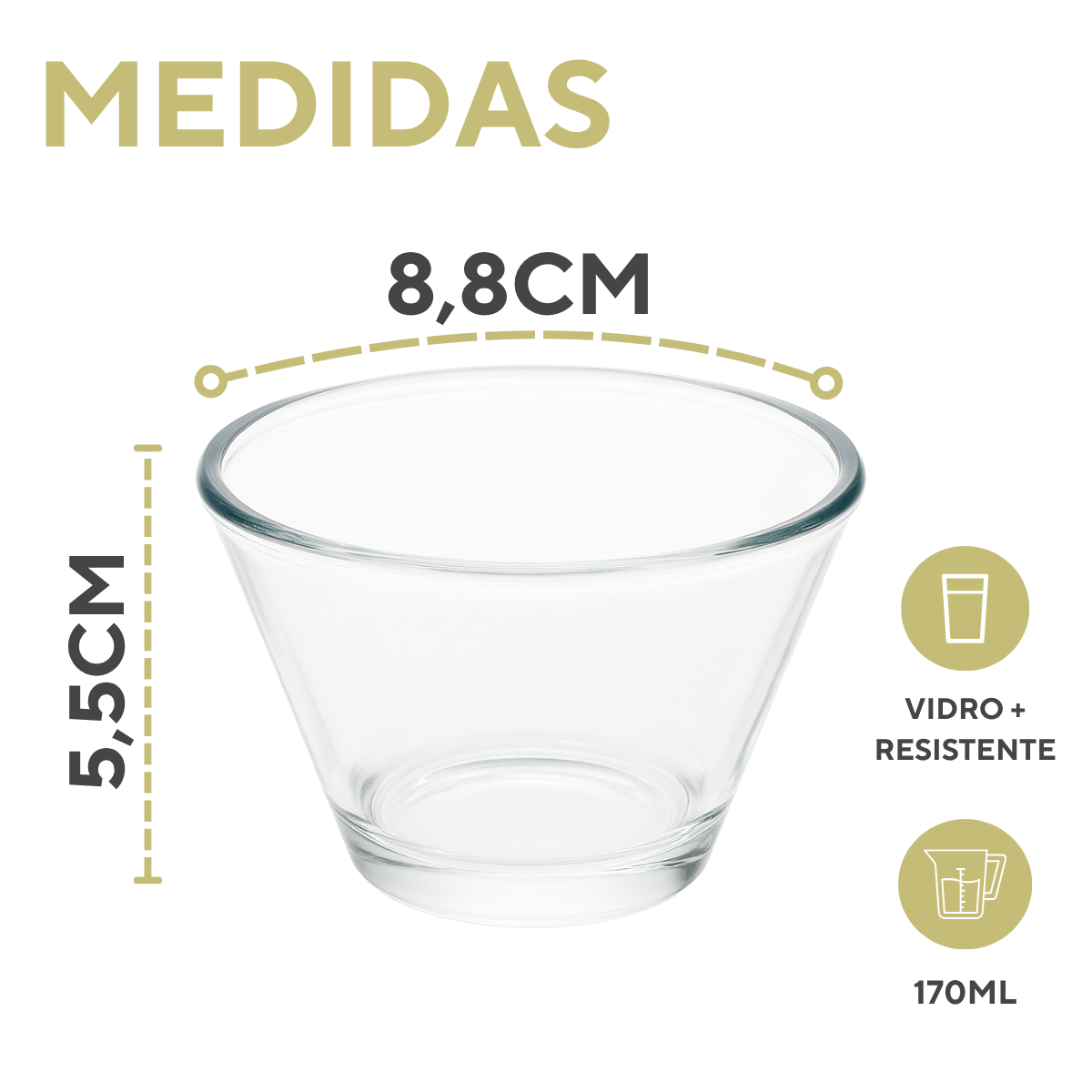 Taça de vidro Poli 170ml Sobremesa
