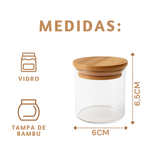 Pote pequeno vidro bambu 110ml