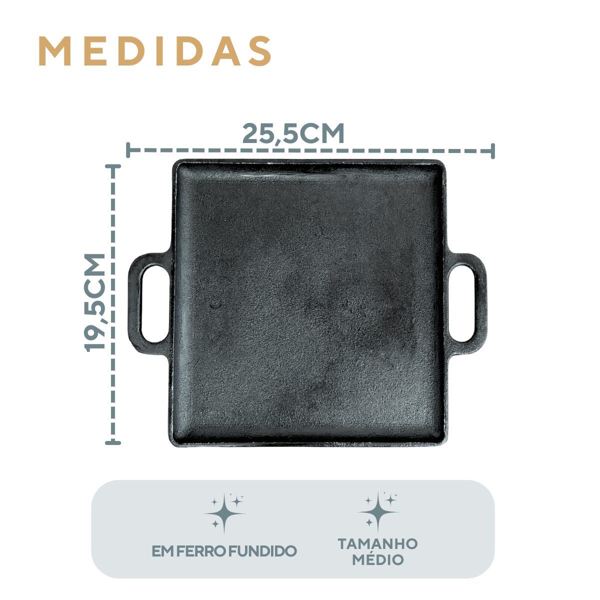 Tabua Quadrada Lisa Chapa Ferro Fundido