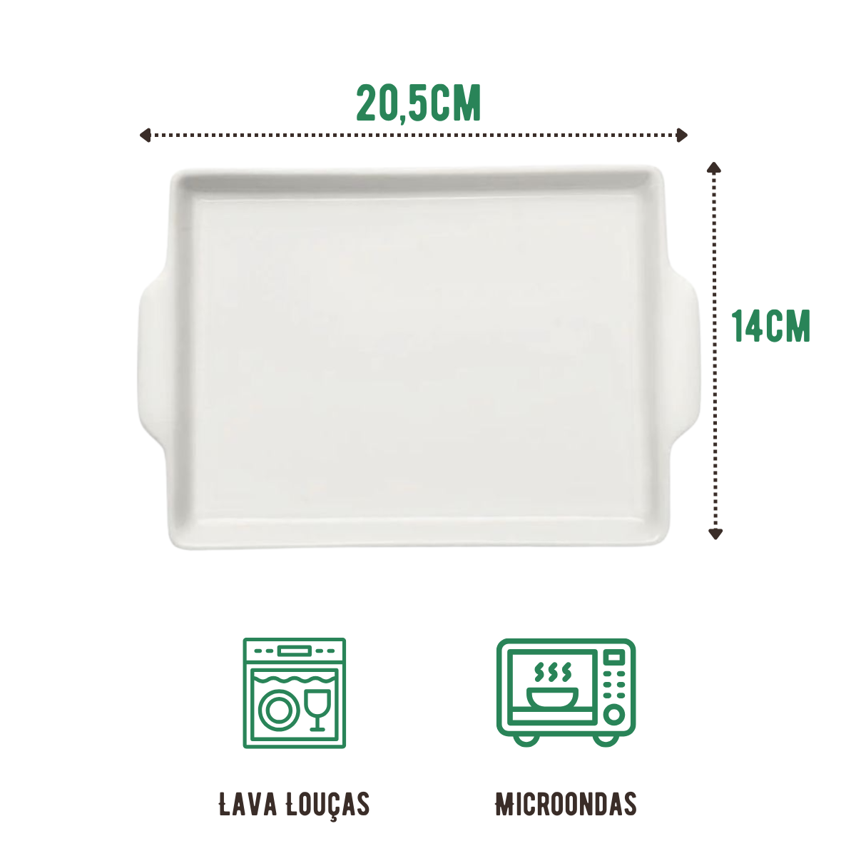 Kit 50 Bandeja Retangular P Tartine Porcelana