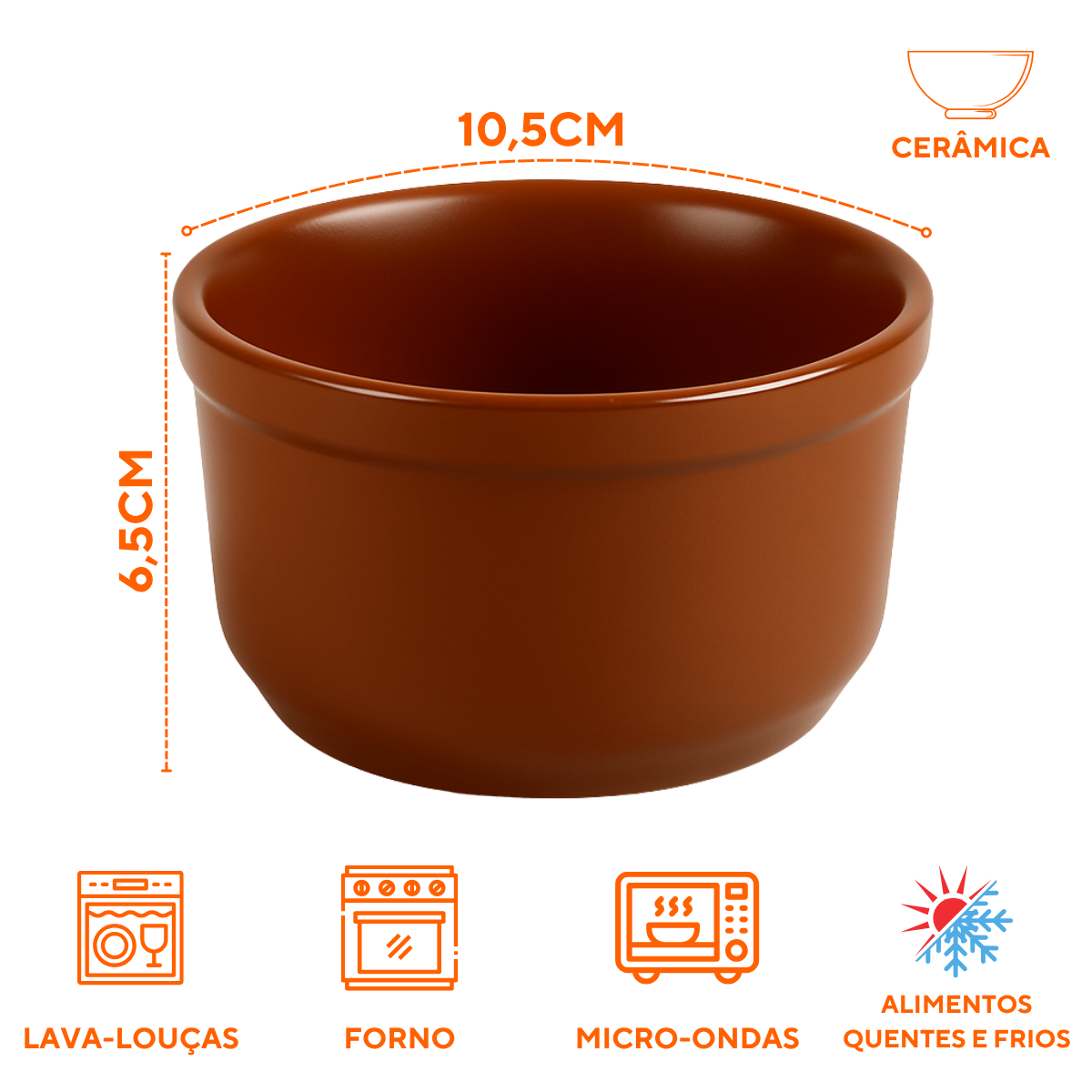 Cumbuca cerâmica refrataria 250ml