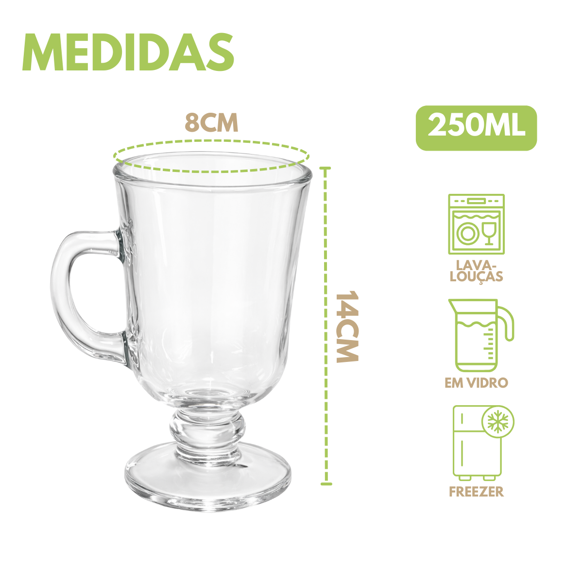 Taça Vidro Cappuccino 250ml