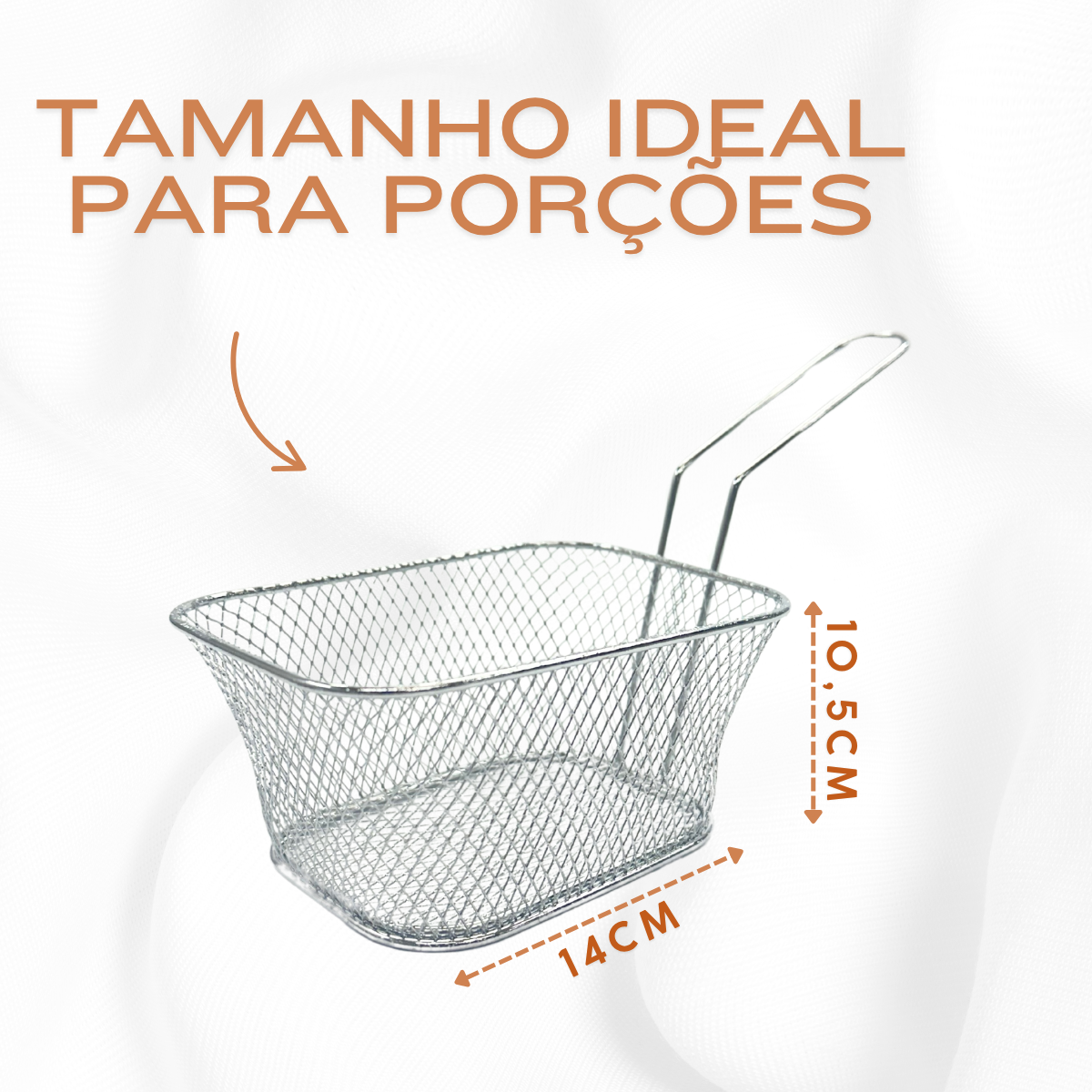 Cesto Servir Porção Metal Cromado - A Gourmet