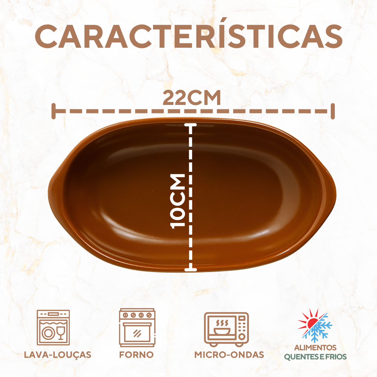 Travessa Mini Oval Ceramica 300ml