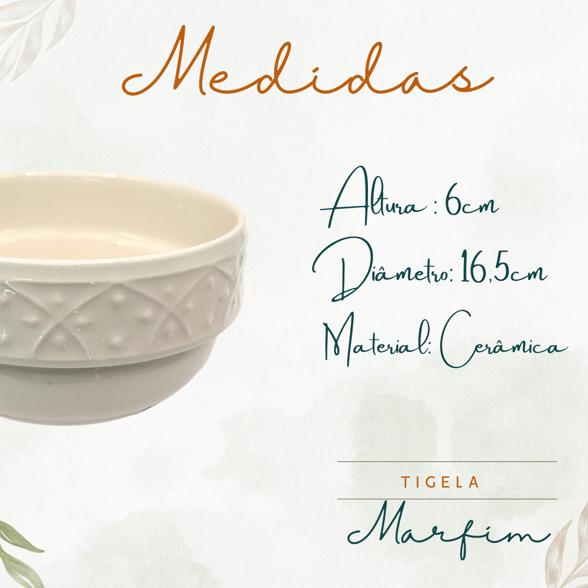 Tigela Marfim 500ml Cerâmica