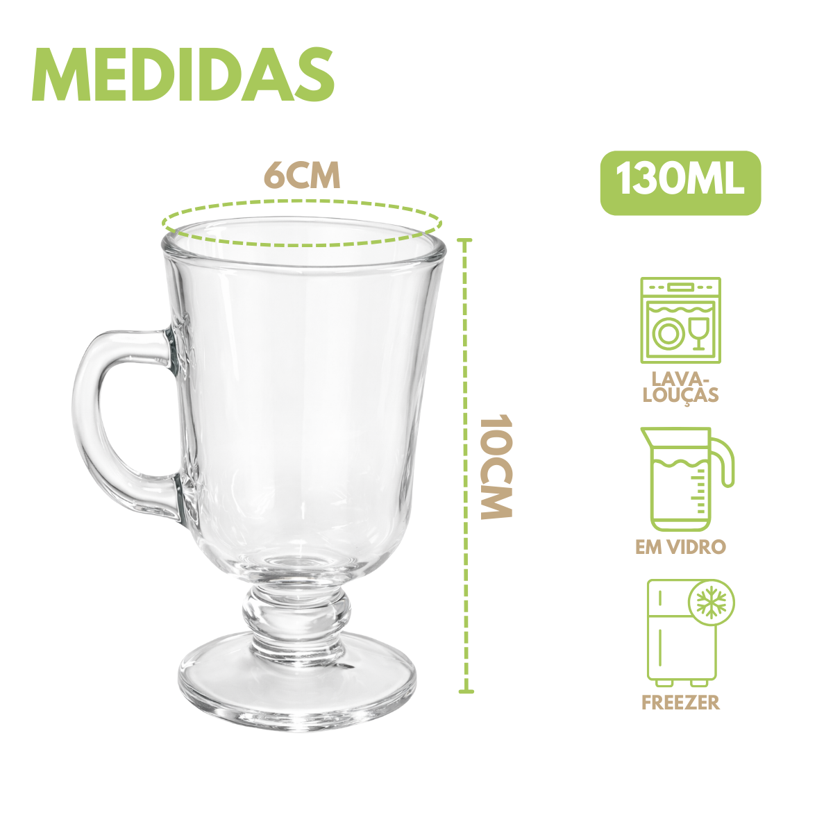 Taça Vidro Crystal Cappuccino 130ml