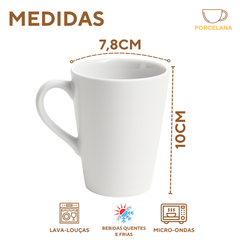 Caneca Copo 230ml Porcelana Segunda Linha