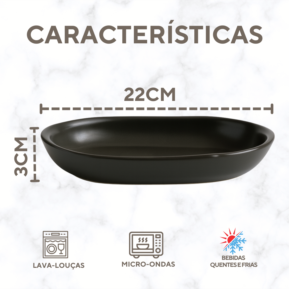 Travessa Oval Mini Petróleo