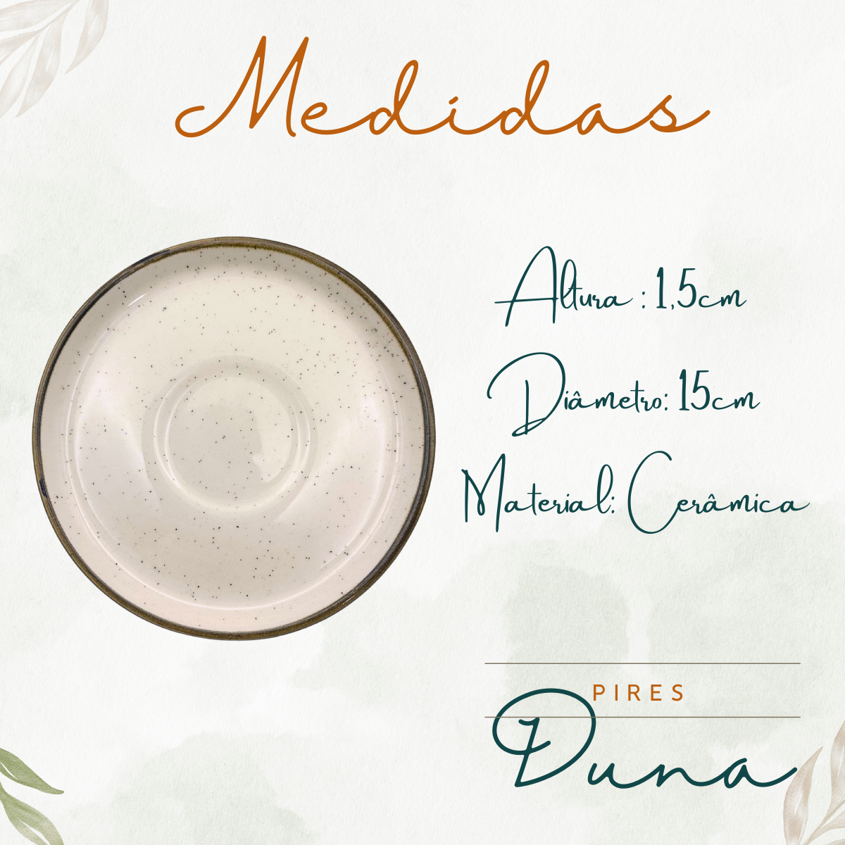 Xicara chá pires duna cerâmica 200ml oxford