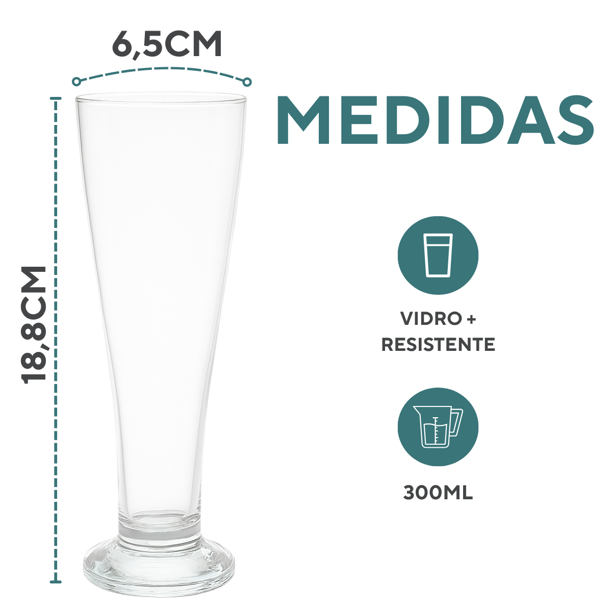 Copo Cerveja Tulipa 300ml Vidro