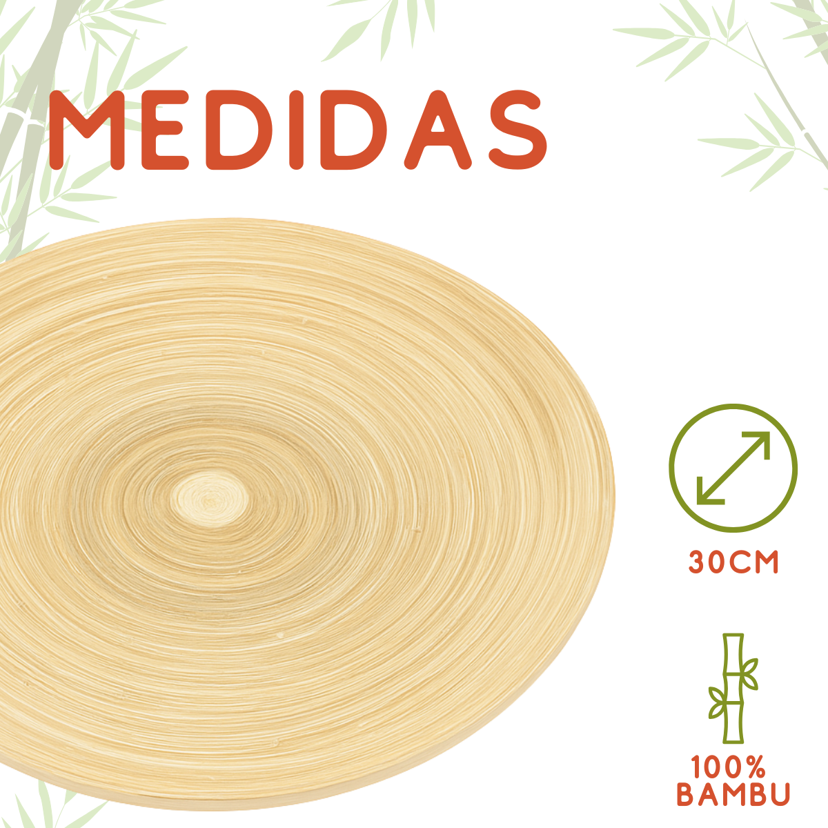 Travessa Redonda Bambu Eco 30cm Tuut Travessa