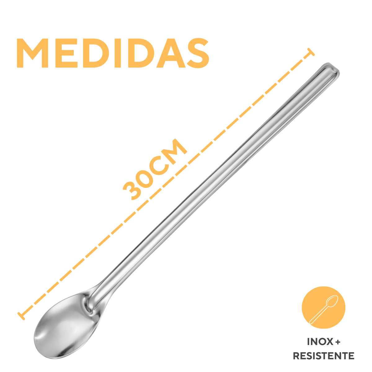 Colher para suco 30cm aço inox