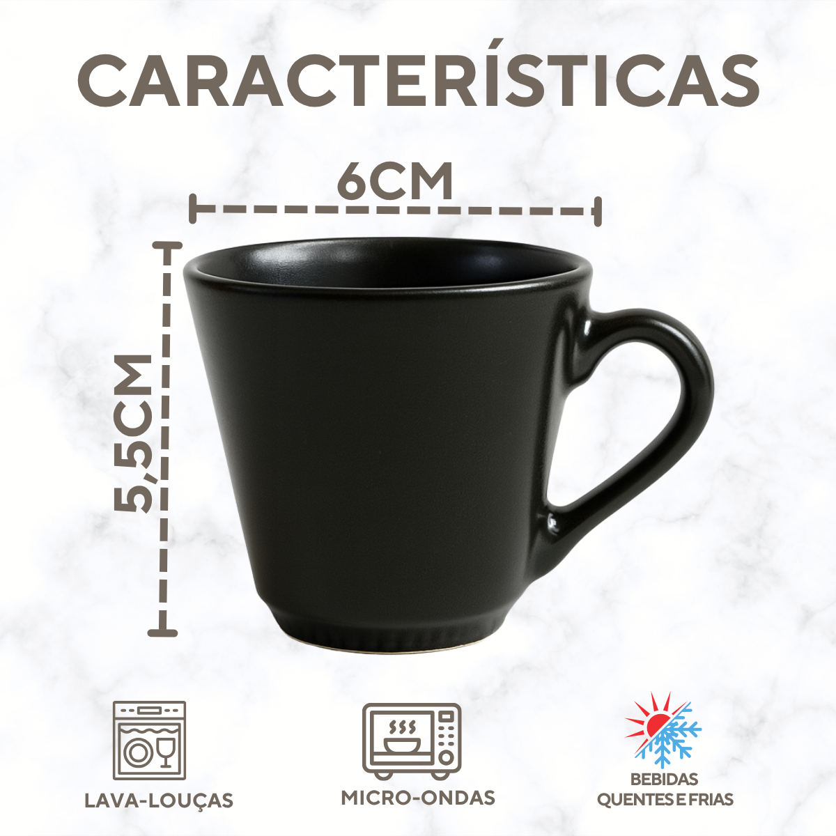 Xicara Café Cerâmica Refratária 70ml