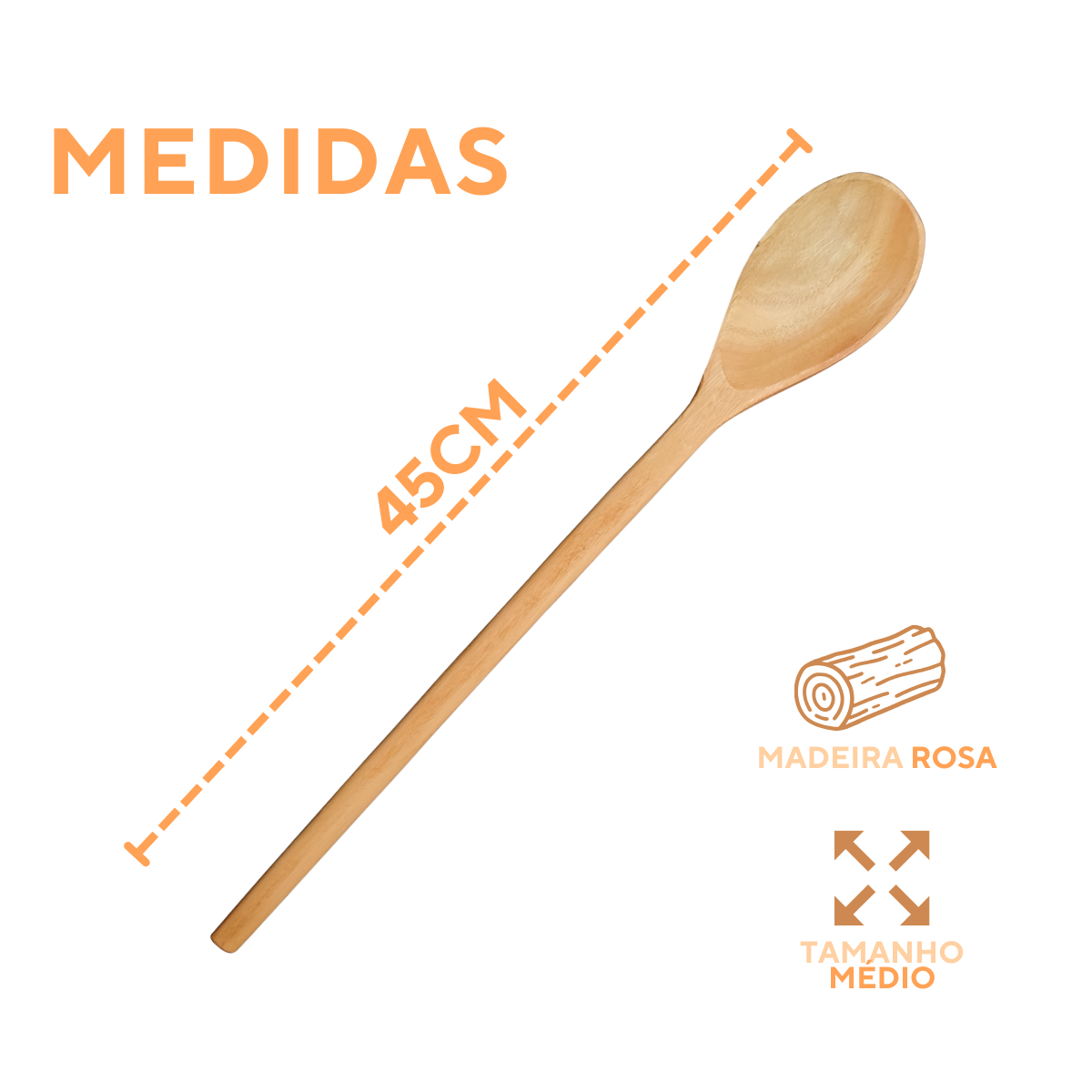 Colher de Pau 45cm Madeira