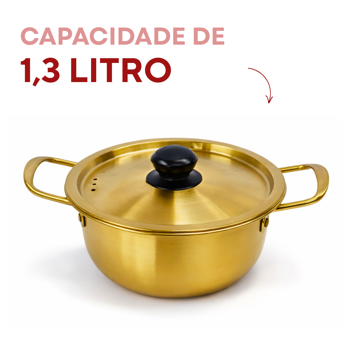 Caçarola Servir Dourada 1,3Litros