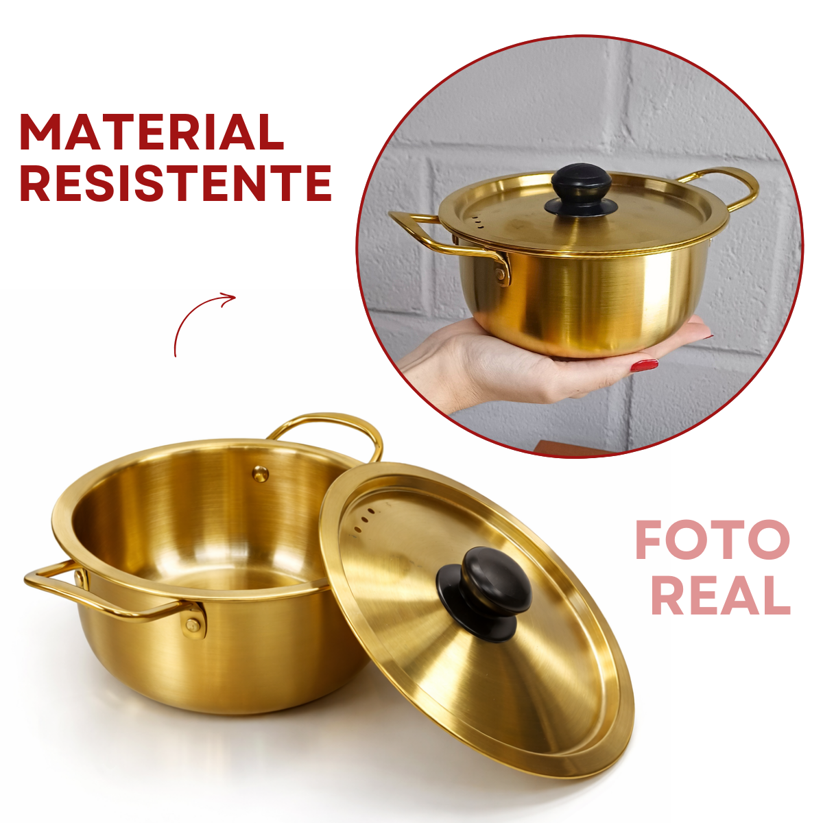 Caçarola Servir Dourada 1,3Litros