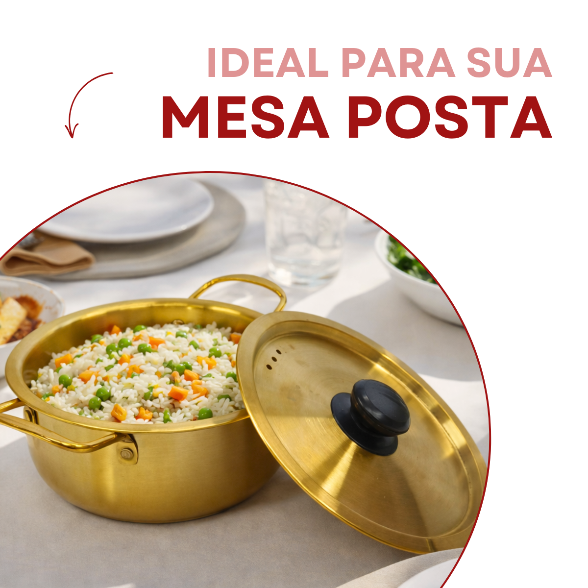 Caçarola Servir Dourada 1,3Litros